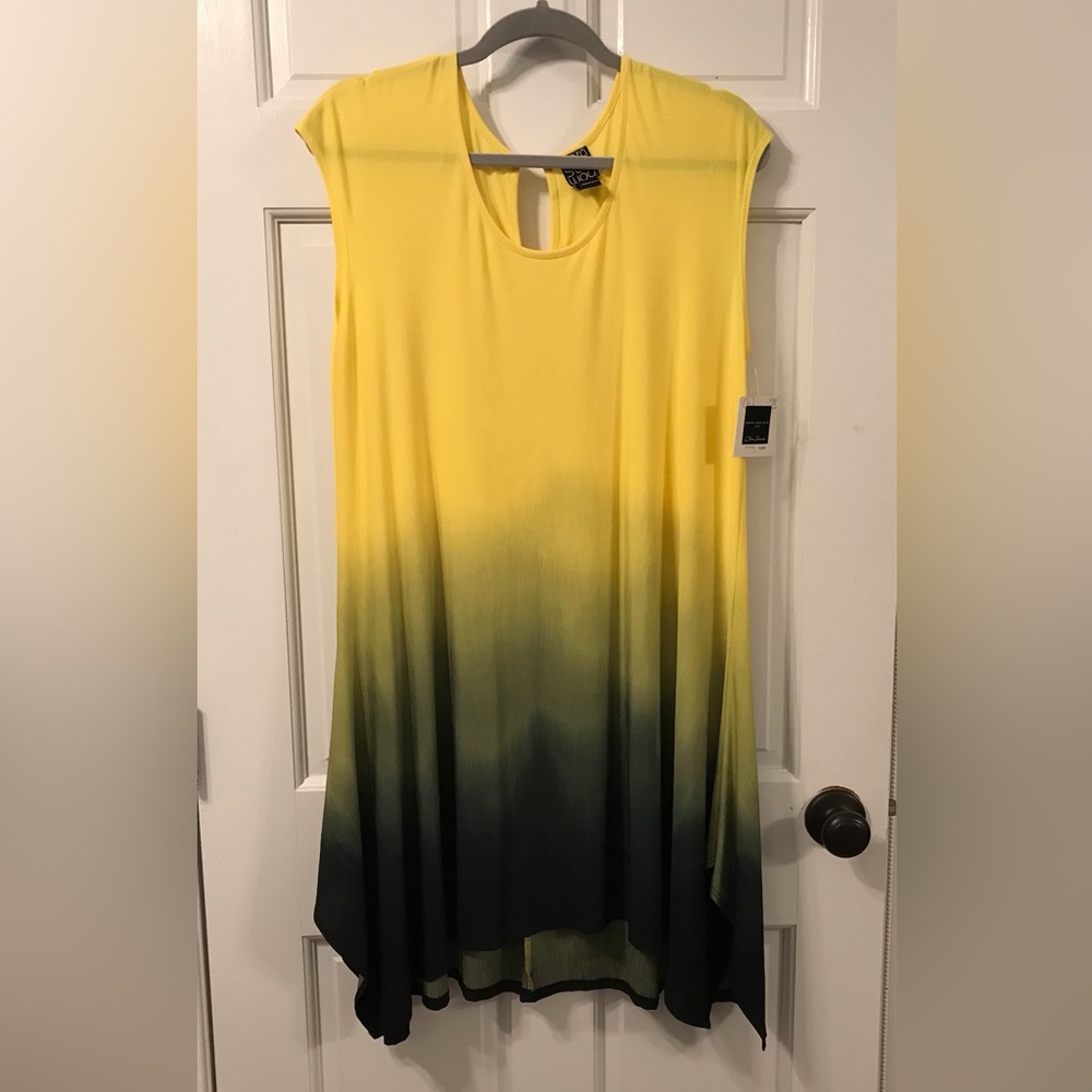 NEW CLARA SUN WOO Vibrant Ombré Yellow Sleeveless Dress
